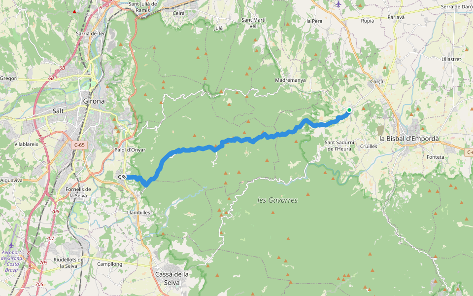PR-C 99 Monells - Quart walking route map in Monells