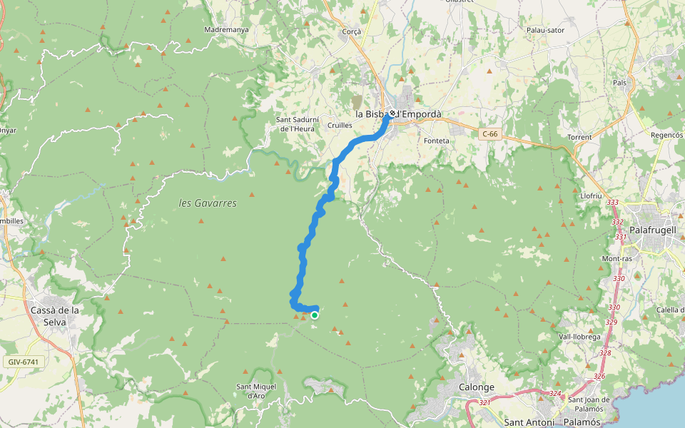 PR-C 103 walking route map in Sant Miquel d'Aro