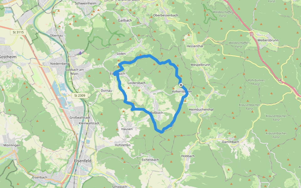 Höhenweg Grund Leidersbach walking route map in Leidersbach