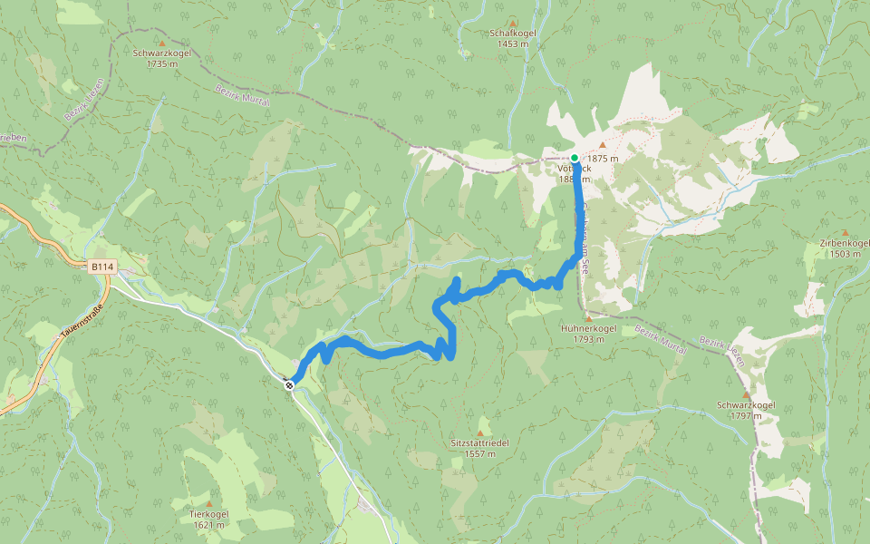 Wanderweg R9 walking route map in Vordertriebental