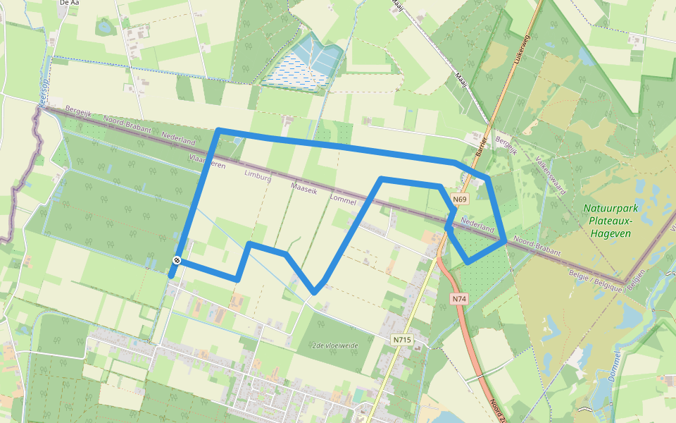 't Wateringpad walking route map in Lommel