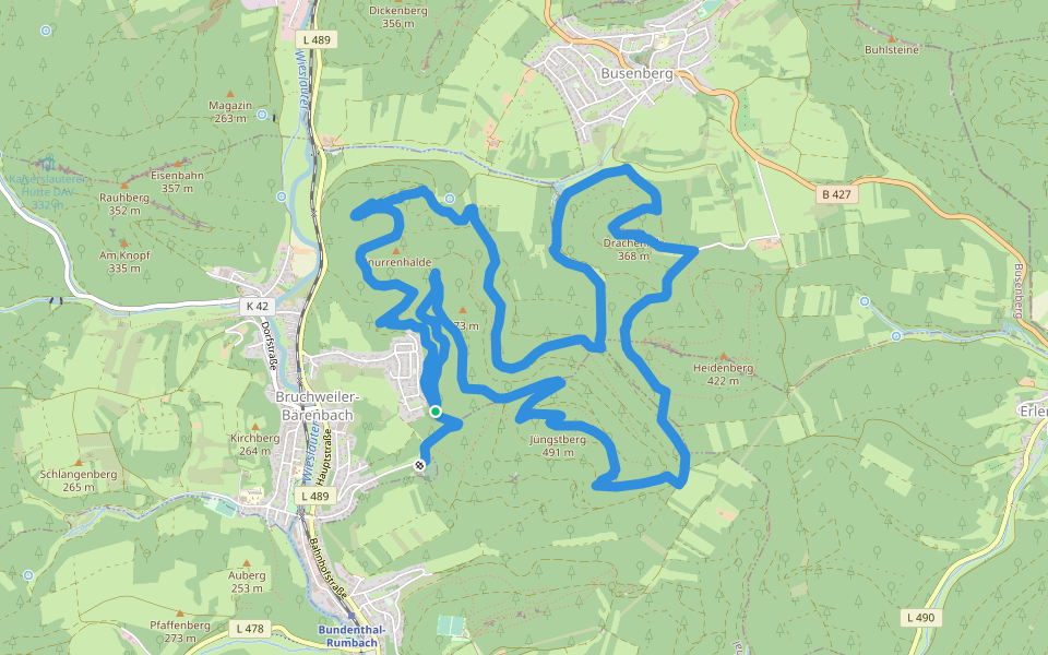 Bären-Steig walking route map in Bruchweiler-Bärenbach