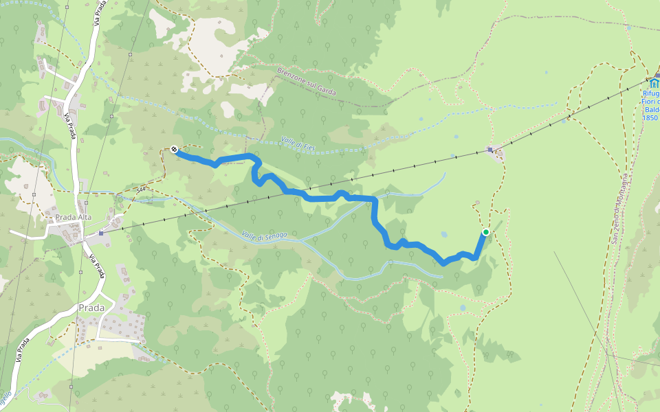Sentiero 44 walking route map in Val Senaga