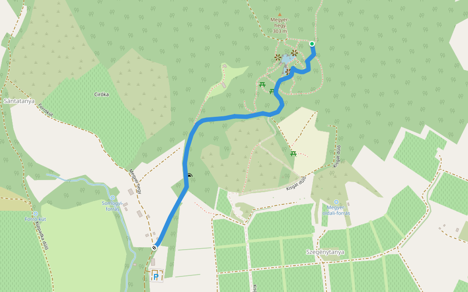 P+ (Régi iskola – Tengerszem) walking route map in Sárospatak
