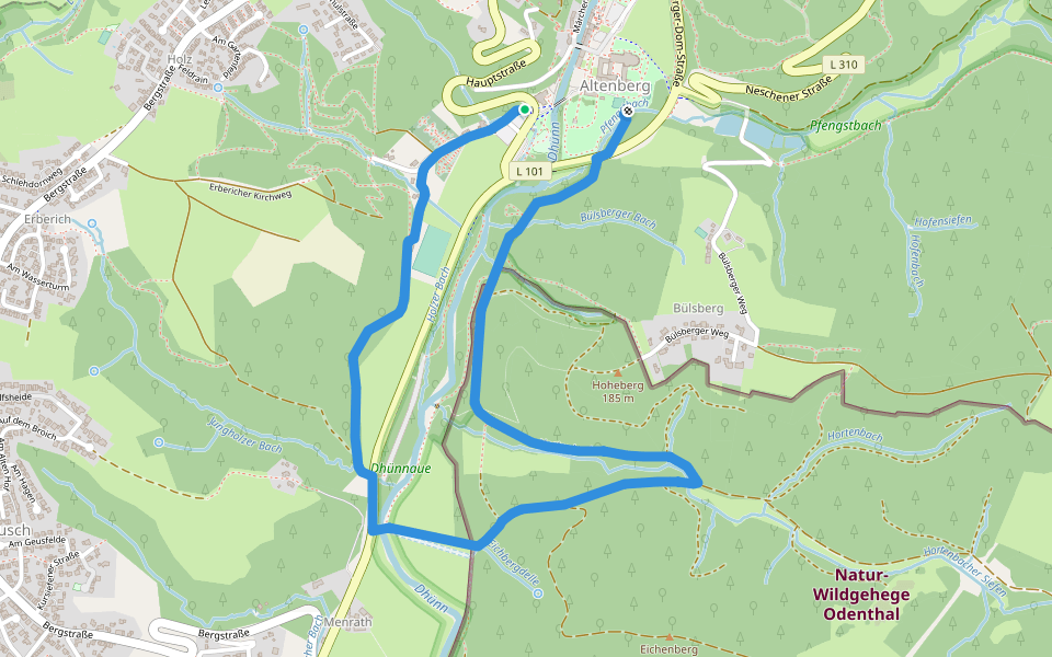 Altenberg Rundweg A9 walking route map in Odenthal