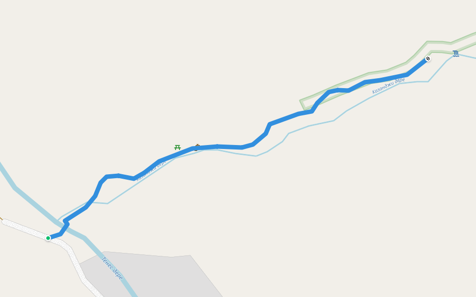Казанджи дере walking route map in Mugla