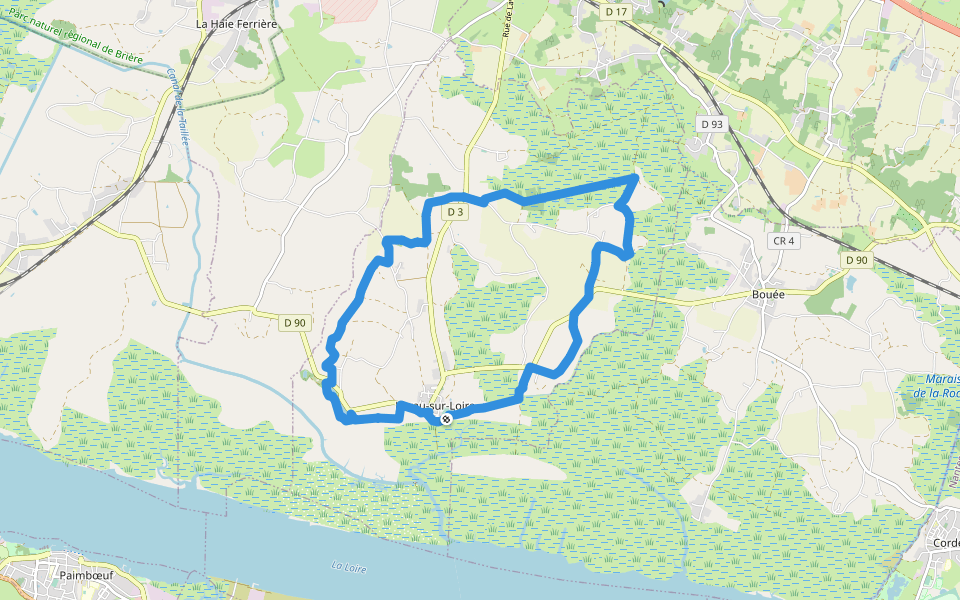 Sentier du Syl au Trou Bleu walking route map in Lavau-sur-Loire