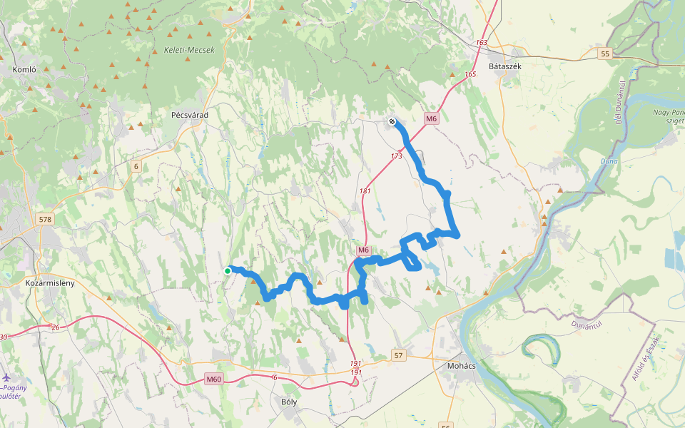 S (Baranyai Sárgatúra) walking route map in Kátoly
