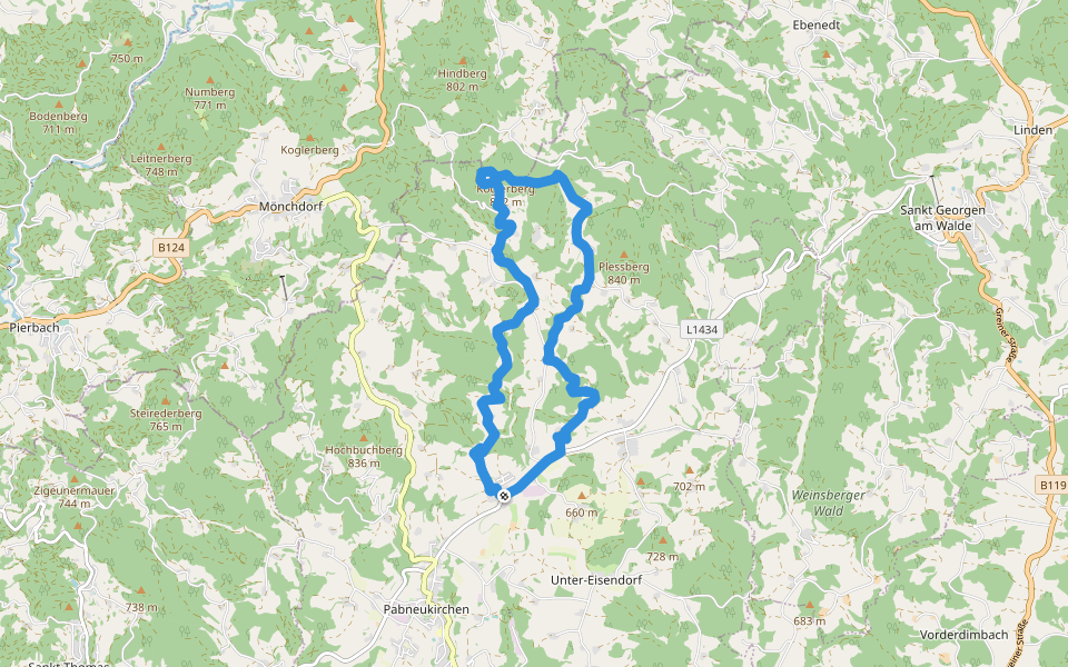 Koglerberg-Rundweg walking route map in Neudorf