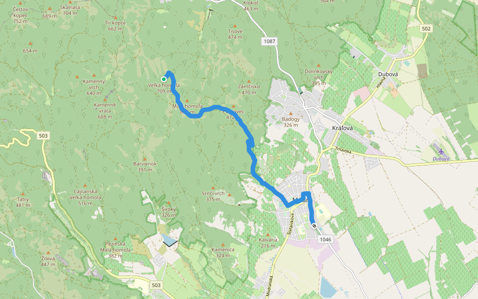 Chodník Ľudovíta Štúra walking route map in Doľany