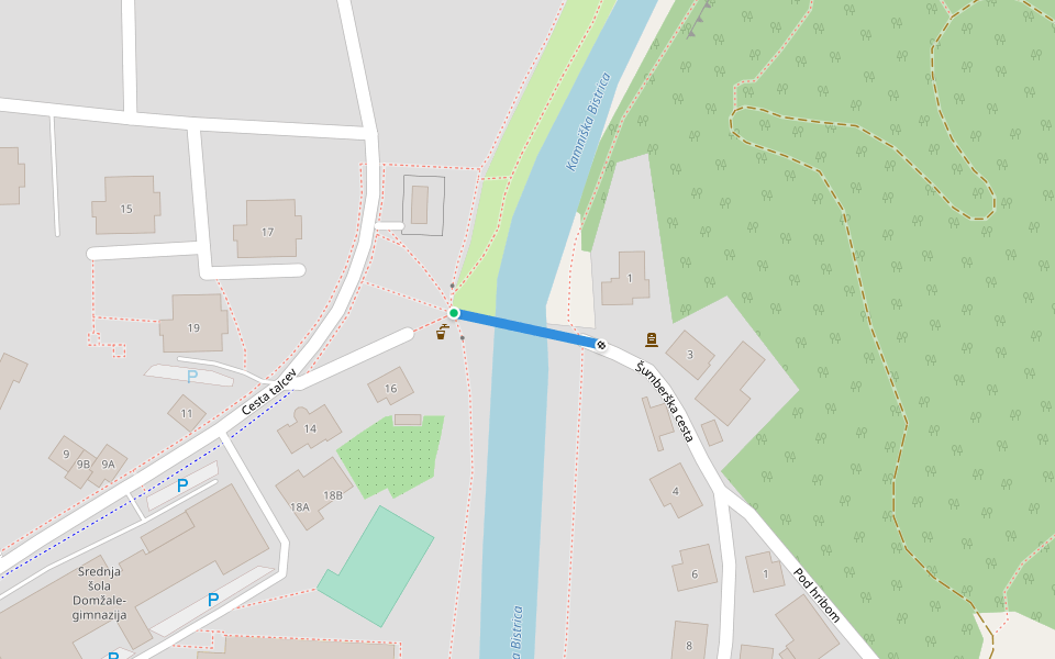 Trojiška pot walking route map in Domžale