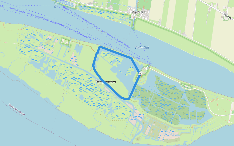 Gele wandelroute walking route map in Zuid-Beijerland