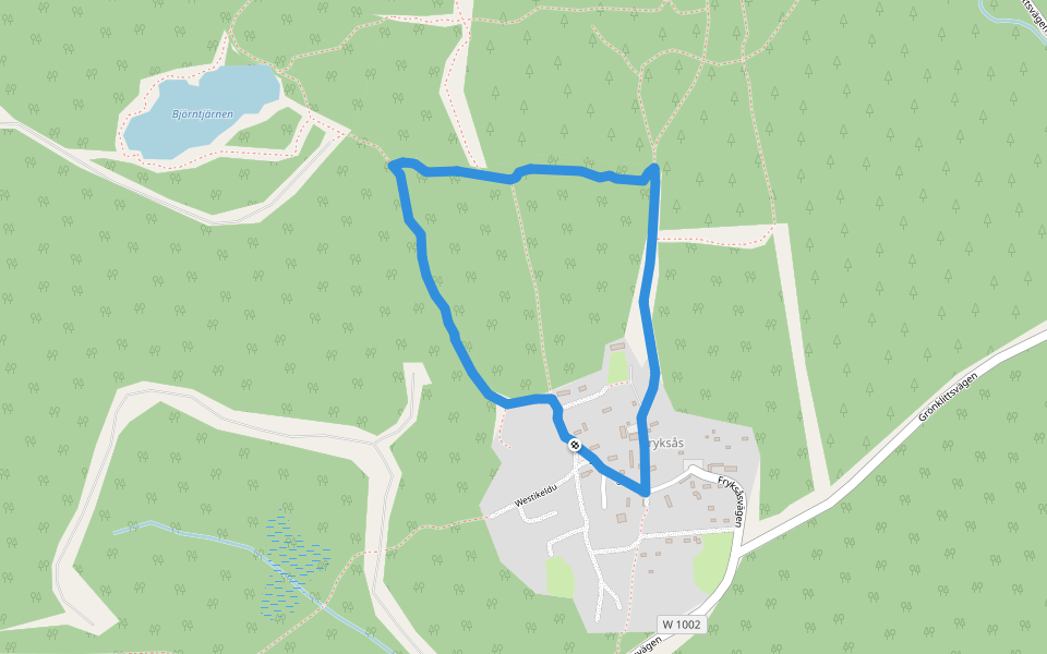 Fryksås 1 walking route map in Fryksås