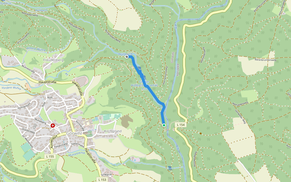 Beim Albsteg - Hornstollen walking route map in Albbruck