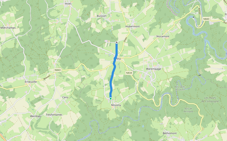 Liaison walking route map in La Roche-en-Ardenne
