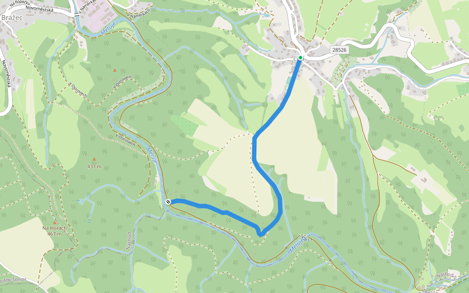 [Z] Ostrovy - Lipí walking route map in Nachod
