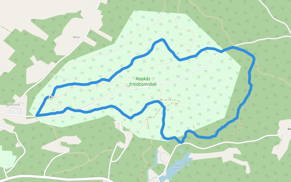 Rankås 5Km walking route map in Fröstorp