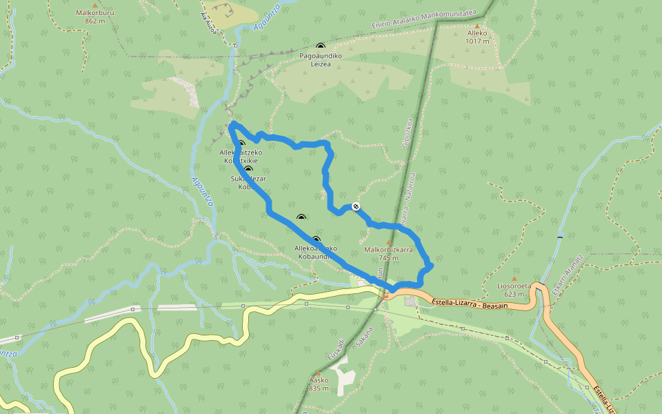 SL-GI 2004 Allekupeko baso-bidea walking route map in Ataun