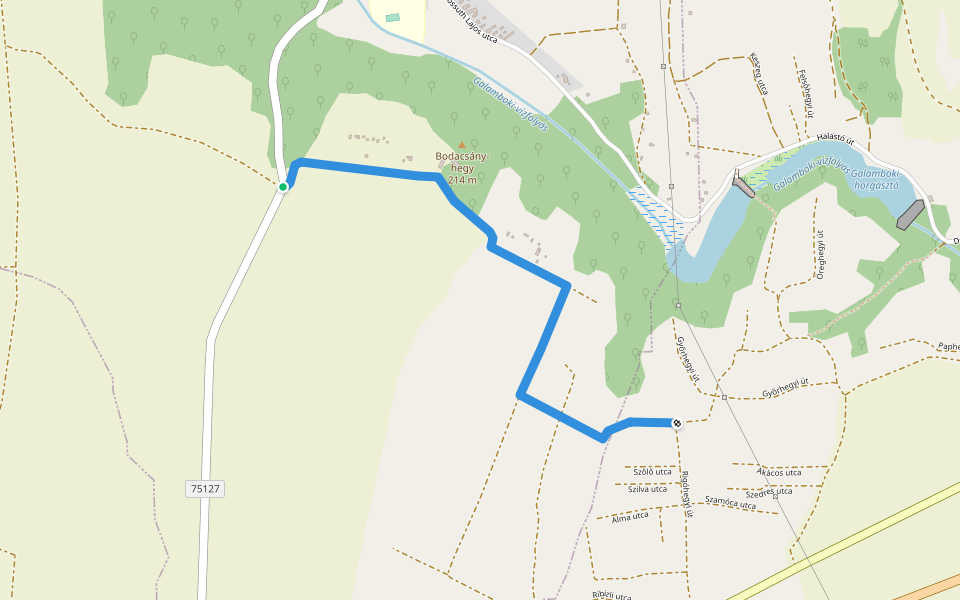 Z+ walking route map in Csapi