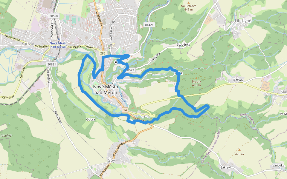 Novoměstský okruh walking route map in Náchod