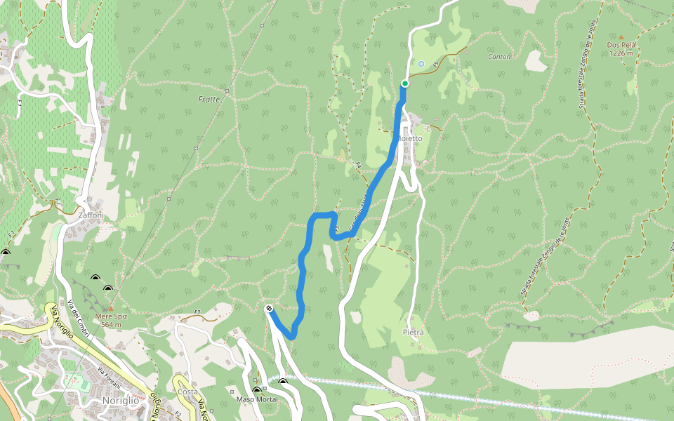 Giro dello Zàter walking route map in Moietto