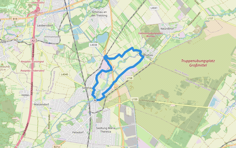 Kosme Runde bei Sollenau walking route map in Sollenau