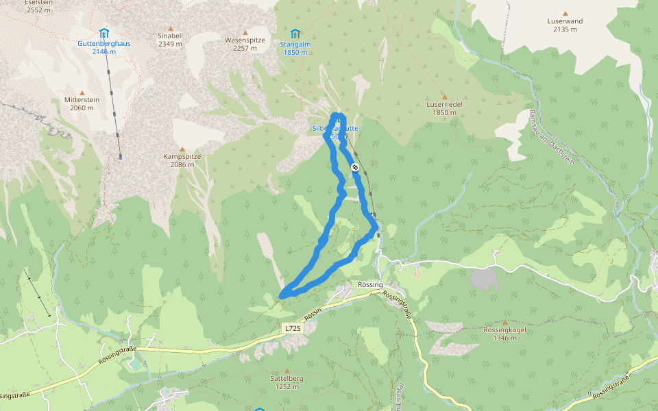Silberkar "Wildes Wasser" walking route map in Rössing
