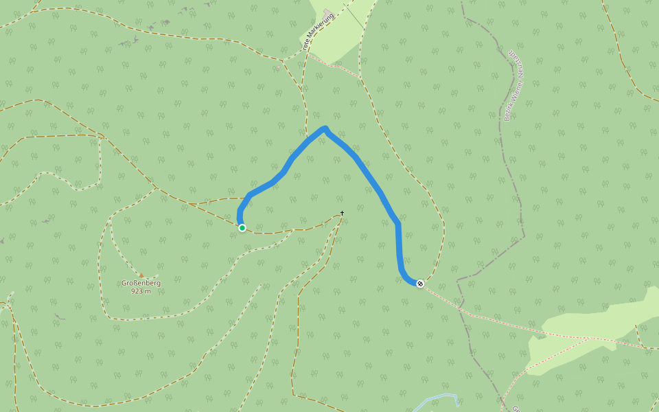 Öhler Schutzhaus Abzweigung nach Blättertal walking route map in Haltbergerhof