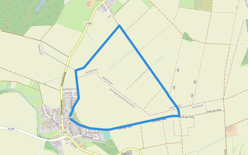 Rundwanderweg Niemetal 4 walking route map in Niemetal