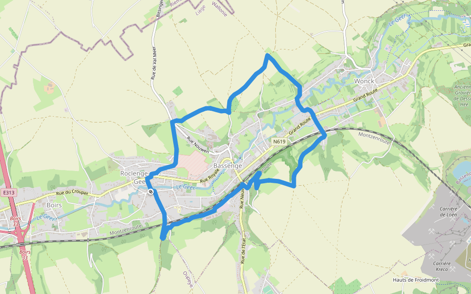 6.Roclenge-sur-Geer: Croix Orange walking route map in Bassenge