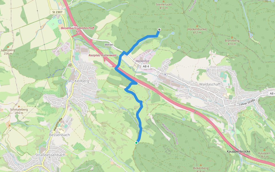 Ortswanderweg Bessenbach 2 walking route map in Bessenbach