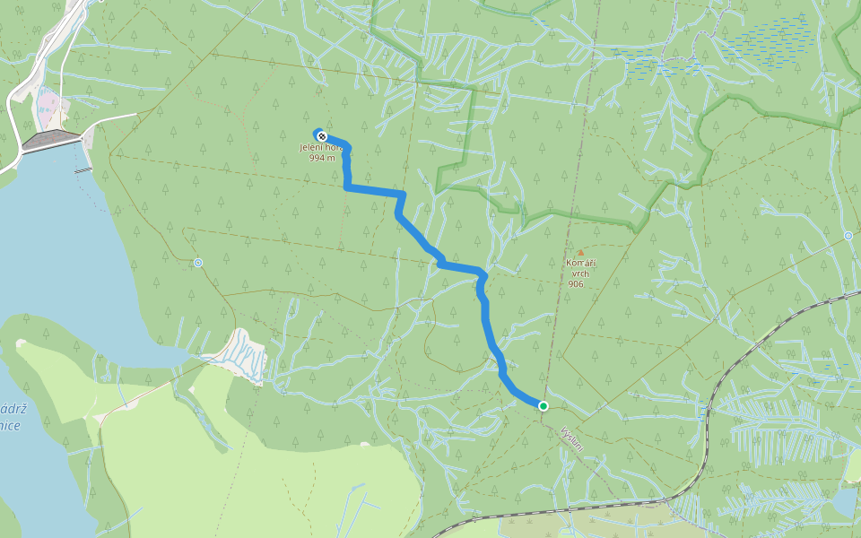 [Ž] Jelení hora walking route map in Kryštofovy Hamry