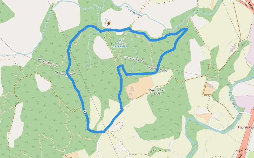 Els amics del bosc walking route map in Palol de Revardit