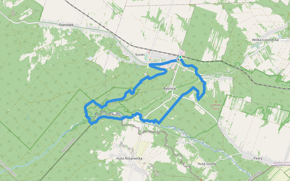 Szlak Szumów walking route map in Susiec