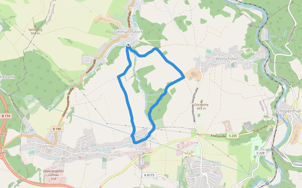 Rundweg Heidberg walking route map in Gornau/Erzgeb.