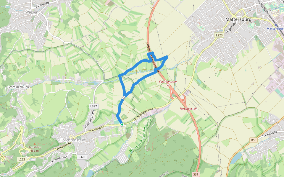 NW Furtstrecke walking route map in Forchtenstein