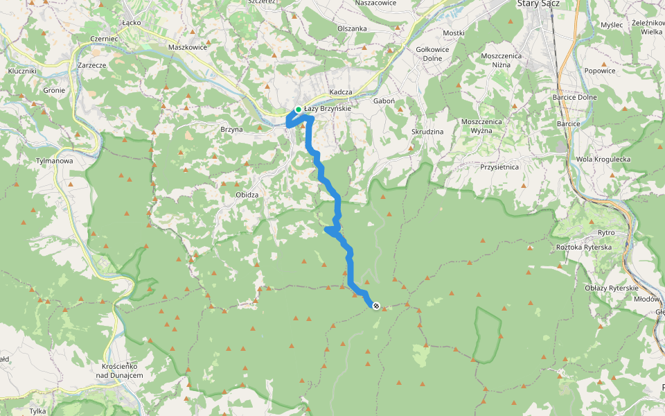Jazowsko-Prehyba walking route map in Jazowsko