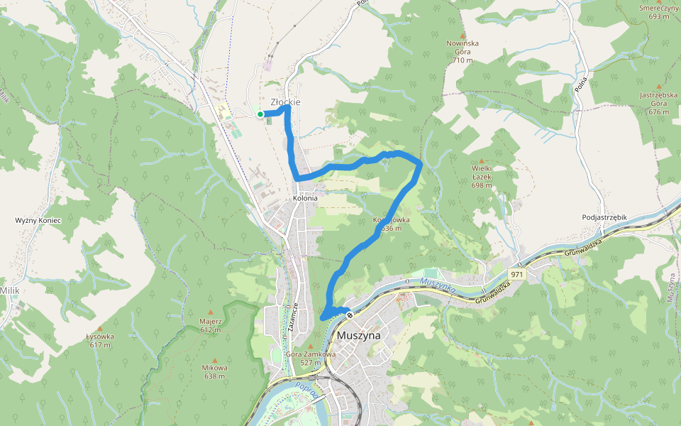 Szlak "Sadzonego Jajka" walking route map in Złockie