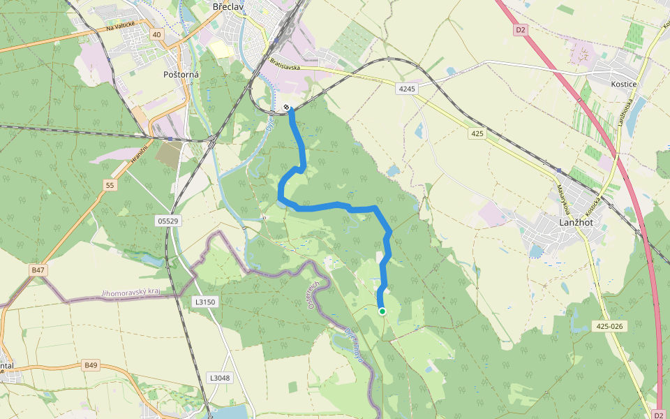 NS Pohansko walking route map in Breclav