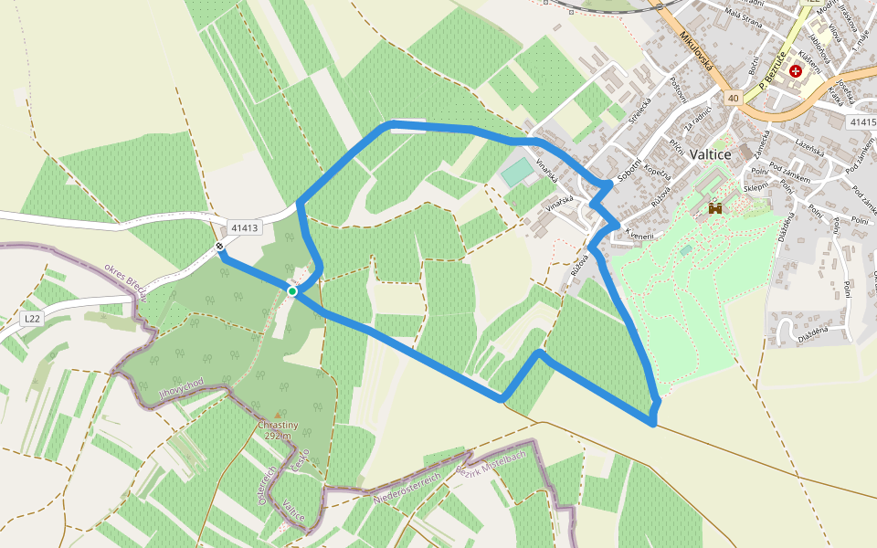 NS Valtice walking route map in Valtice