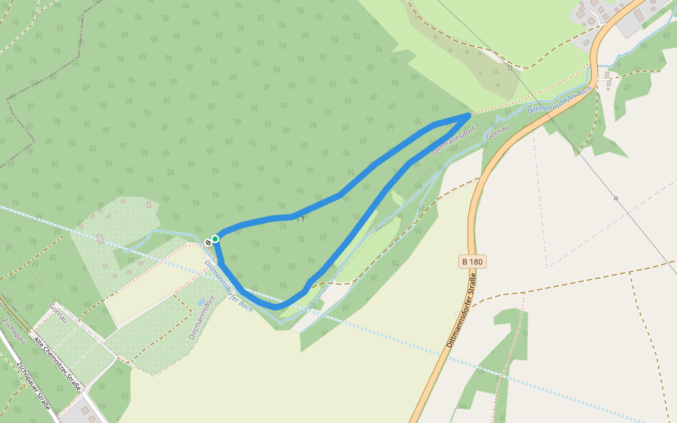 Ww Rundweg am Wall walking route map in Gornau/Erzgeb.