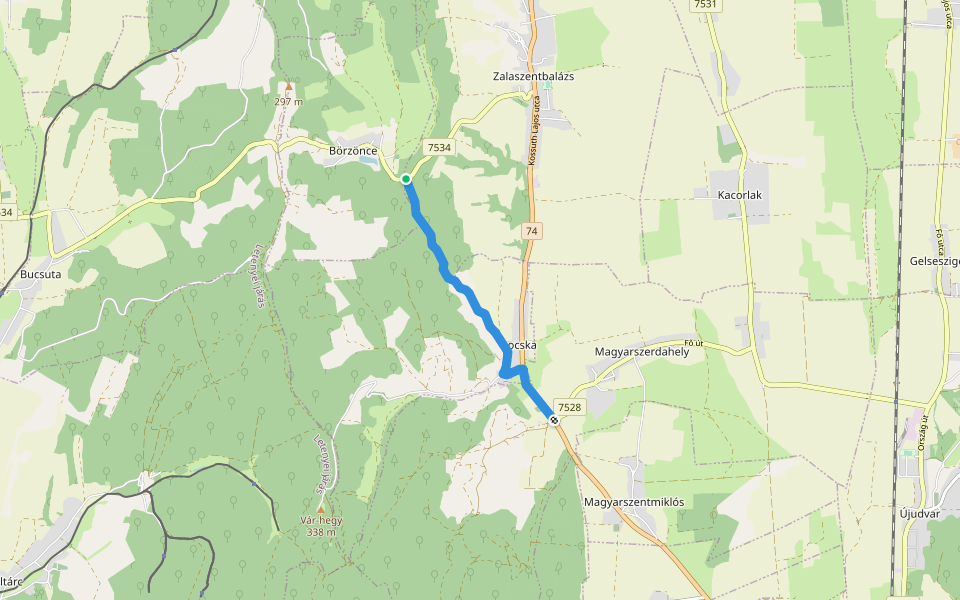 S■ walking route map in Zalaszentbalázs