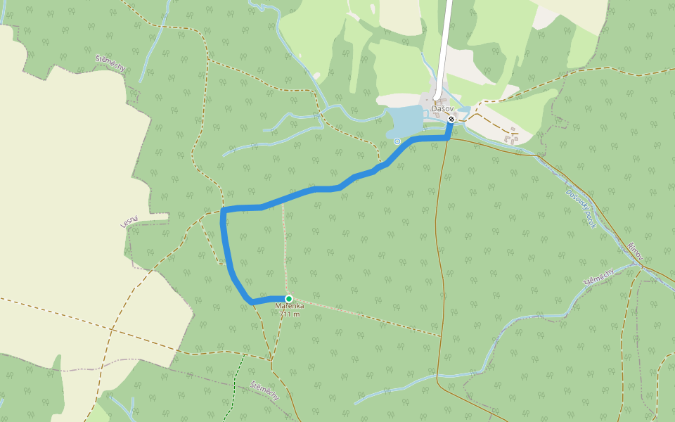 NS Mařenka walking route map in Štěměchy