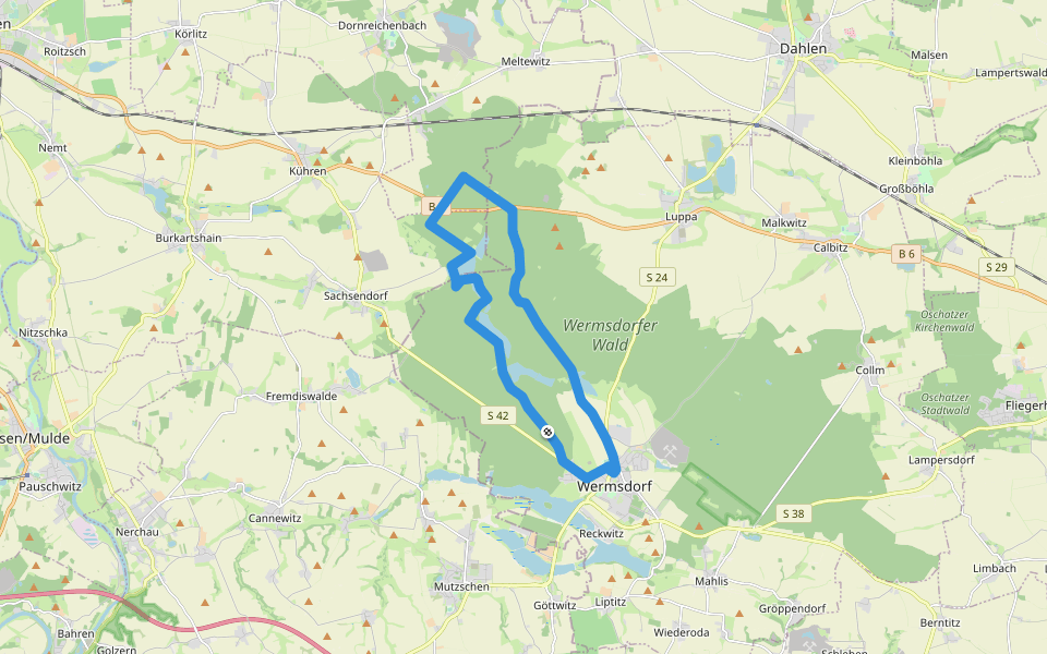 Wanderung zum Kulturlandschafts-Museum walking route map in Wermsdorf
