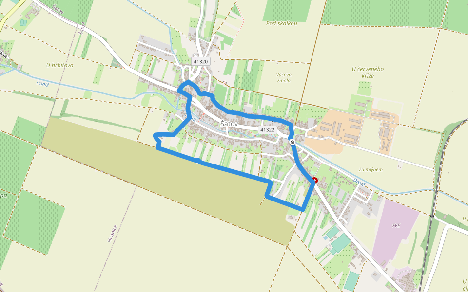 NS Za historií, vínem a opevněním walking route map in Šatov