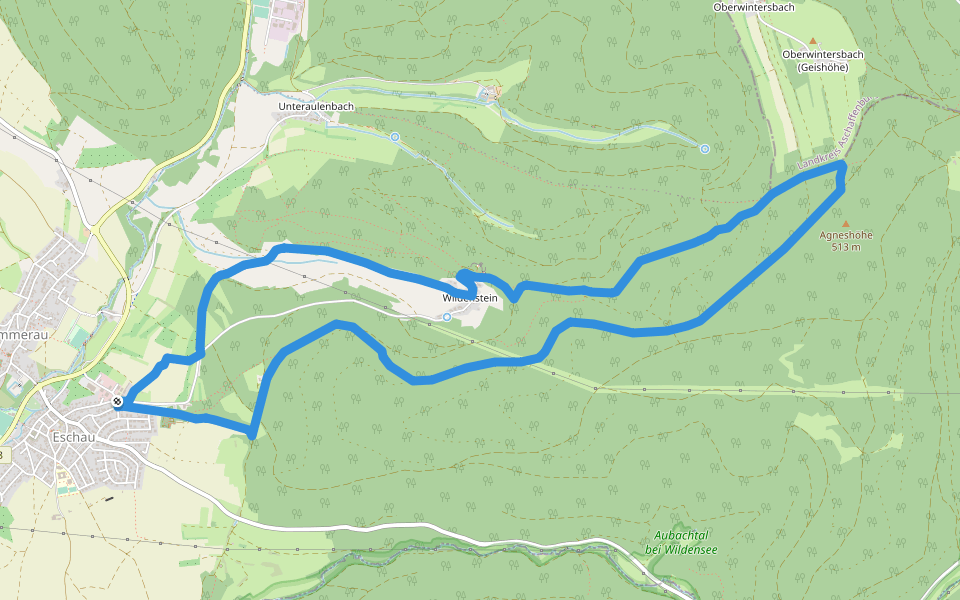 Schwarzer Keiler, Rundweg Eschau - Geishöhe walking route map in Eschau