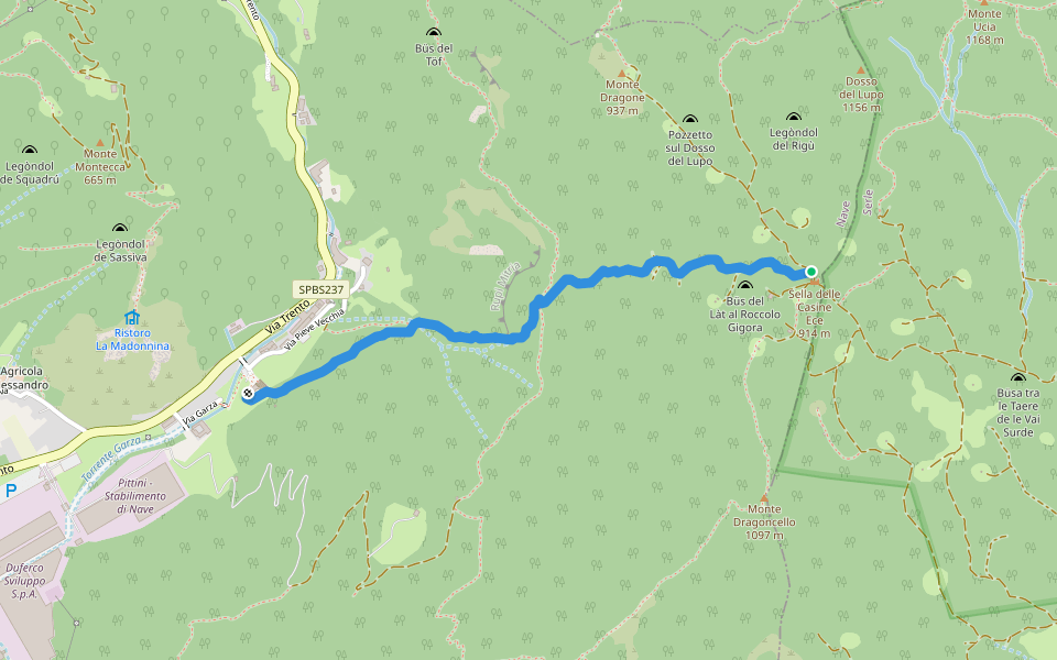 Sentiero della dieta walking route map in Nave