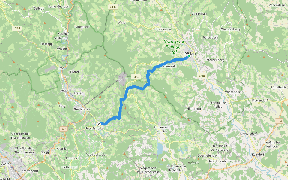 Wanderweg 923 walking route map in Pöllau bei Hartberg