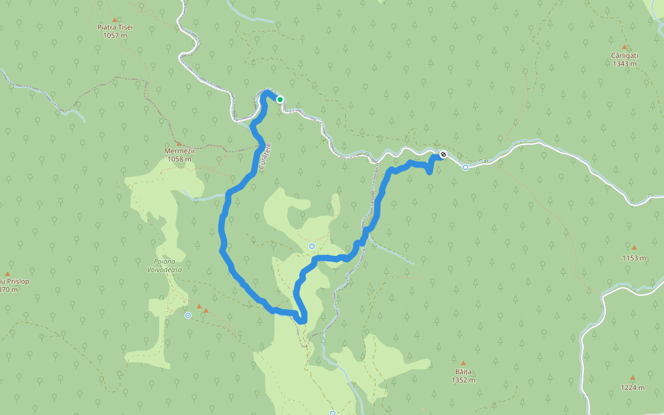 Traseul Săritorii Ieduțului walking route map in Budureasa