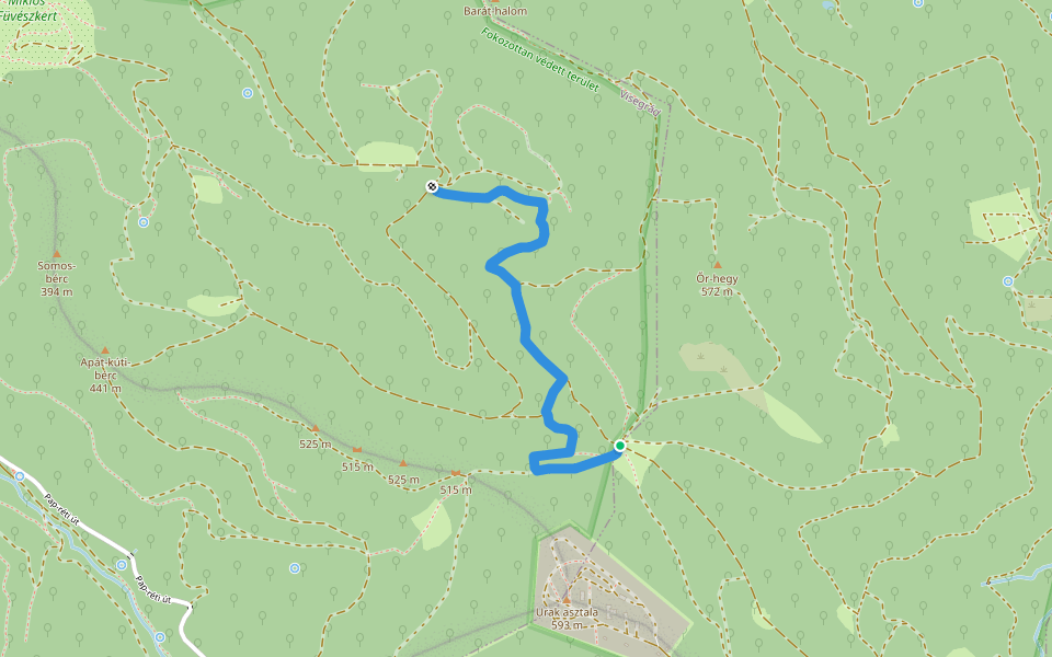 ZT, Erdőanyai Tanösvény (Vízverés nyerge – Erdőanyai-rét) walking route map in Dunabogdány